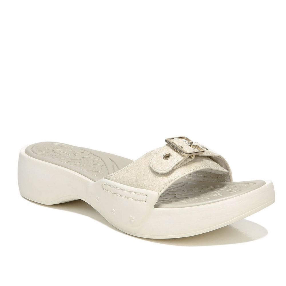 New! DR. SCHOLL'S Women's Rock On Slide Sandals Snakeprint Retro Shoe Color Tofu